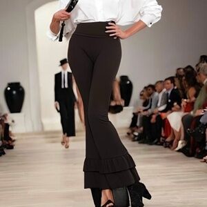 NWT Ruffle Wide Leg Pants Statement Tiered Palazzo Festival / Vacation (S M L)